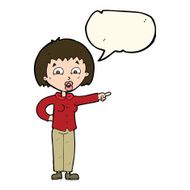 cartoon pointing woman with speech bubble N20