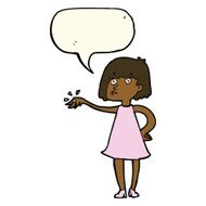 cartoon woman showing off engagement ring with speech bubble N8