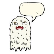 gross cartoon ghost with speech bubble N13