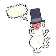 cartoon monkey in top hat with speech bubble N7