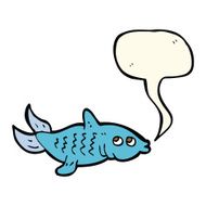cartoon fish with speech bubble N59