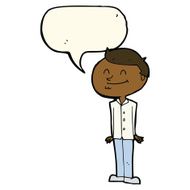 cartoon smiling man with speech bubble N22