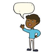 cartoon man making excellent gesture with speech bubble N8