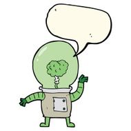 cartoon robot cyborg with speech bubble N7