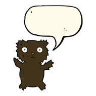 cartoon black bear with speech bubble N47