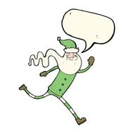 cartoon running santa with speech bubble N7