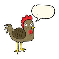 cartoon chicken with speech bubble N13