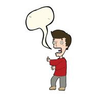 cartoon terrified man with speech bubble N143