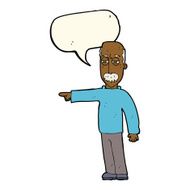 cartoon old man gesturing Get Out! with speech bubble N8