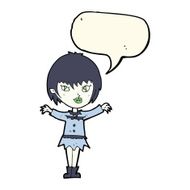 cartoon vampire girl with speech bubble N161