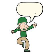 cartoon alien monster man with speech bubble N14