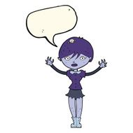cartoon vampire girl with speech bubble N162
