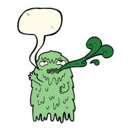 gross cartoon ghost with speech bubble N16