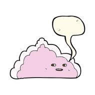 cartoon cloud with speech bubble N14