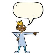 cartoon pointing prince with speech bubble N7