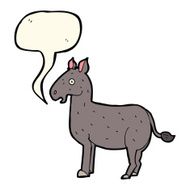 cartoon mule with speech bubble N6