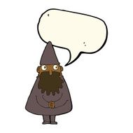 cartoon wizard with speech bubble N17