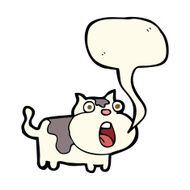 cartoon shocked cat with speech bubble N7