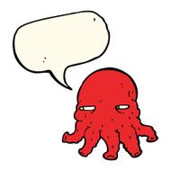 cartoon alien face with speech bubble N14