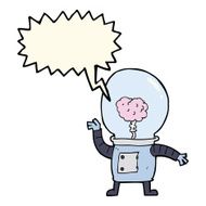 cartoon robot cyborg with speech bubble N8