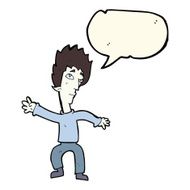 cartoon vampire man with speech bubble N75