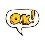 cartoon OK symbol with speech bubble N4