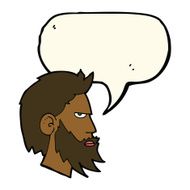cartoon man with beard speech bubble N8