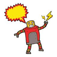 cartoon robot with speech bubble N124