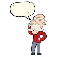 cartoon annoyed old man with speech bubble N46