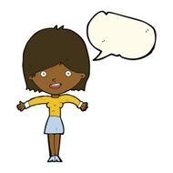 cartoon excited woman with speech bubble N101