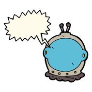 cartoon astronaut helmet with speech bubble N19