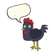 cartoon chicken with speech bubble N14