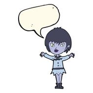 cartoon vampire girl with speech bubble N164