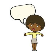 cartoon woman giving thumbs up with speech bubble N7