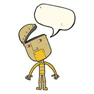 cartoon robot with speech bubble N125
