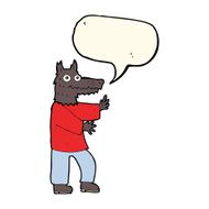 cartoon funny werewolf with speech bubble N9
