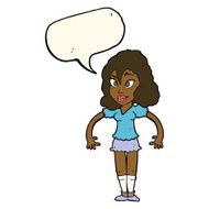 cartoon pretty woman with speech bubble N194