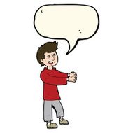 cartoon happy man with speech bubble N335