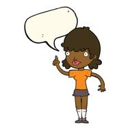 cartoon woman with idea speech bubble N172