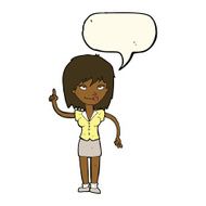 cartoon woman with idea speech bubble N173