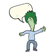 cartoon vampire man with speech bubble N76