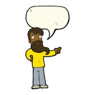 cartoon man with beard pointing speech bubble N8