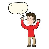 cartoon excited boy with speech bubble N104