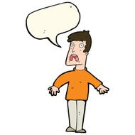 cartoon terrified man with speech bubble N144