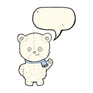 cute cartoon polar bear with speech bubble N53