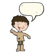 cartoon excited boy with speech bubble N105