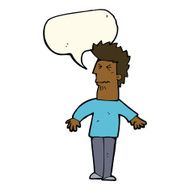 cartoon stressed man with speech bubble N49