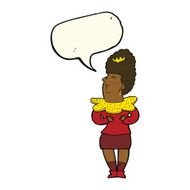 cartoon aristocratic woman with speech bubble N8