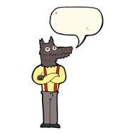 cartoon funny werewolf with speech bubble N10