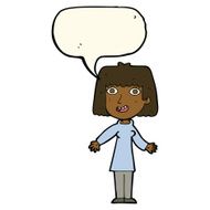 cartoon happy woman with speech bubble N181